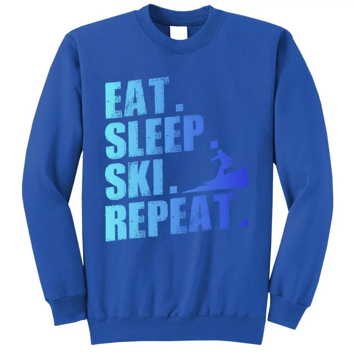 Eat Sleep Ski Repeat Skiing Downhill Piste Ski Resort Funny Cool Gift Sweatshirt