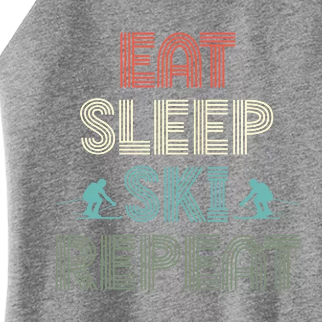 Eat Sleep Ski Repeat Skiing Lover Ice Ski Winter Sport Gift Women’s Perfect Tri Rocker Tank