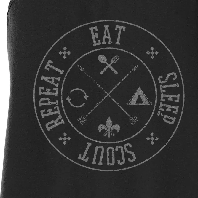 Eat Sleep Scout Repeat Outdoor Camping Nature Women's Racerback Tank