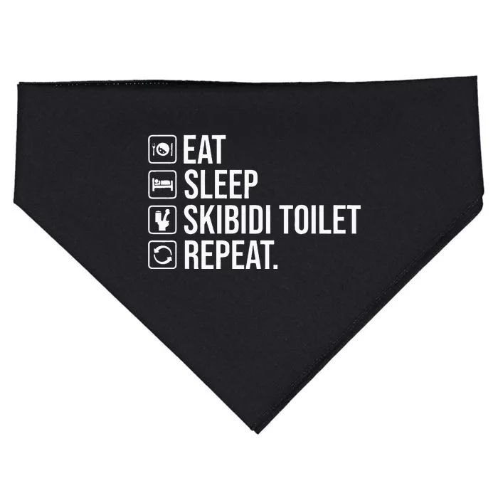 Eat Sleep S.K.I.B.I.D.I Toilet Repeat USA-Made Doggie Bandana