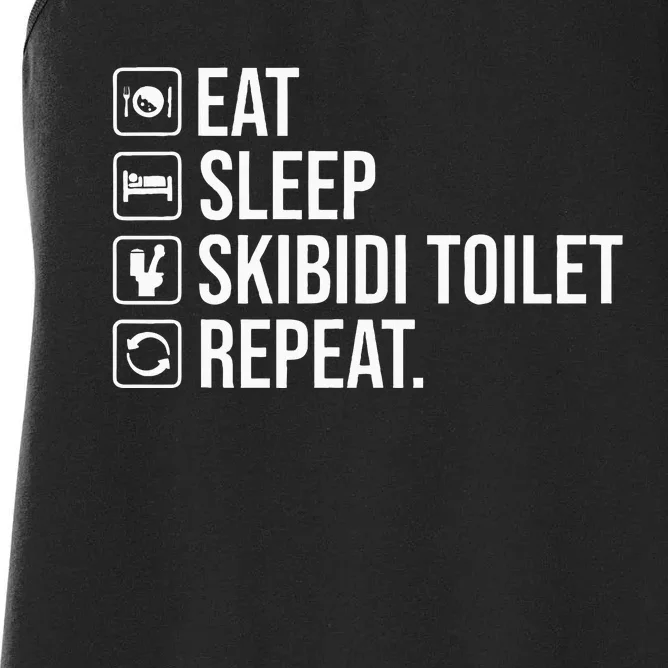 Eat Sleep S.K.I.B.I.D.I Toilet Repeat Women's Racerback Tank