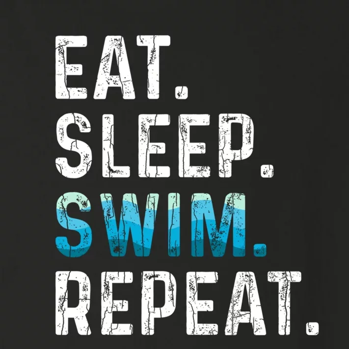 Eat Sleep Swim Repeat Funny Swimmer Swimming Player Graphic Toddler Long Sleeve Shirt