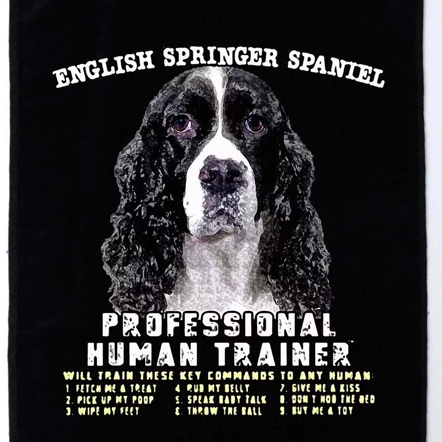 English Springer Spaniel Black Professional Human Trainer Platinum Collection Golf Towel