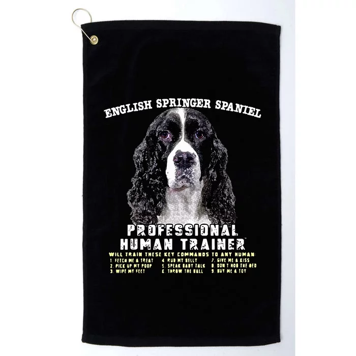 English Springer Spaniel Black Professional Human Trainer Platinum Collection Golf Towel