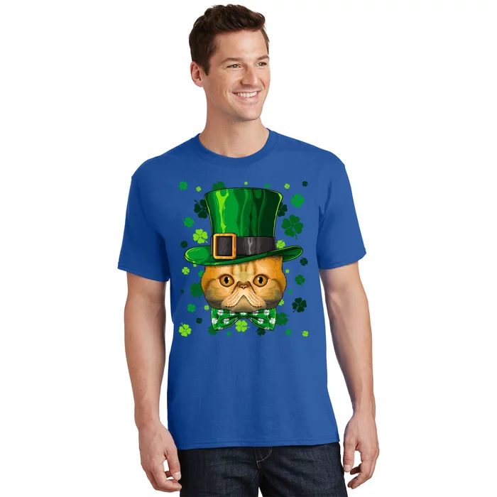 Exotic Shorthair St Patricks Day Cat Leprechaun Hat Shamrock Gift T-Shirt