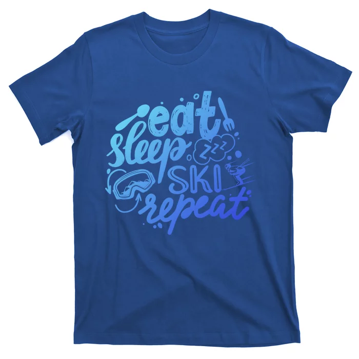 Eat Sleep Ski Repeat Skiing Skier Funny Vintage Retro Meaningful Gift T-Shirt