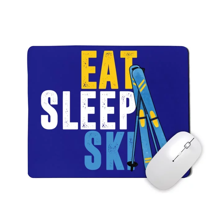 Eat Sleep Ski Skiing Winter Sports Mountain Skier Gift Mousepad