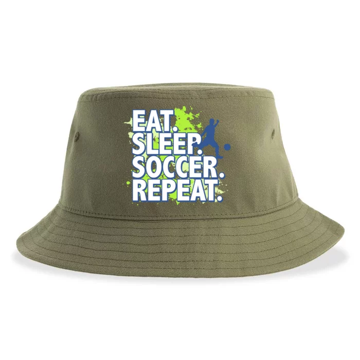 Eat Sleep Soccer Repeat Gift Sustainable Bucket Hat