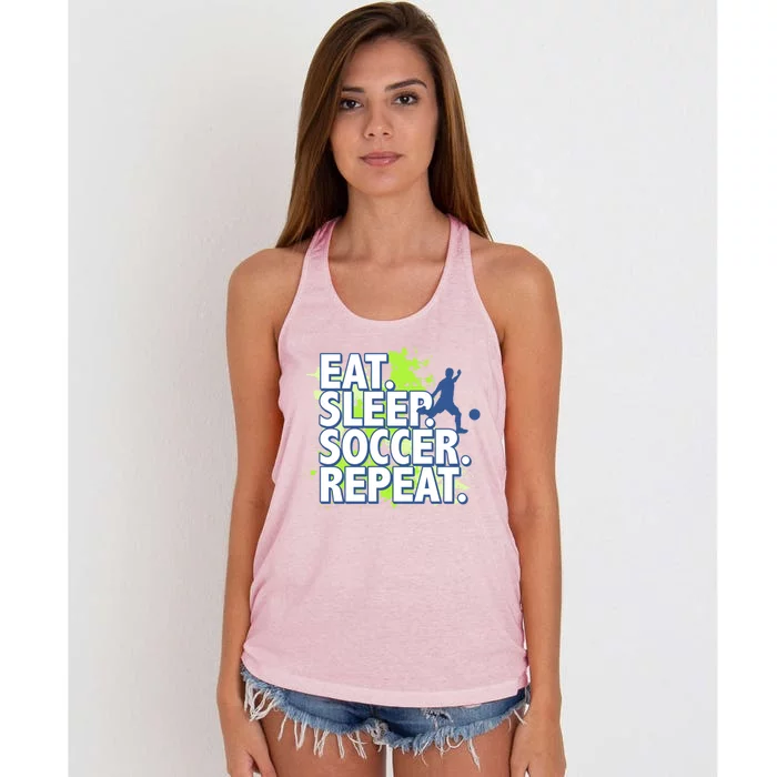 Eat Sleep Soccer Repeat Gift Women's Knotted Racerback Tank