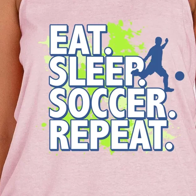 Eat Sleep Soccer Repeat Gift Women's Knotted Racerback Tank