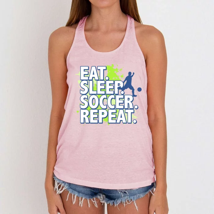 Eat Sleep Soccer Repeat Gift Women's Knotted Racerback Tank