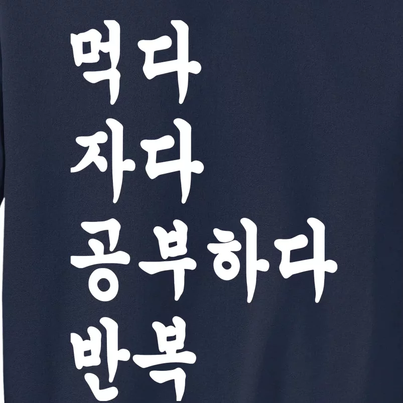 Eat Sleep Study Korean Korean Language Shirts Tall Sweatshirt