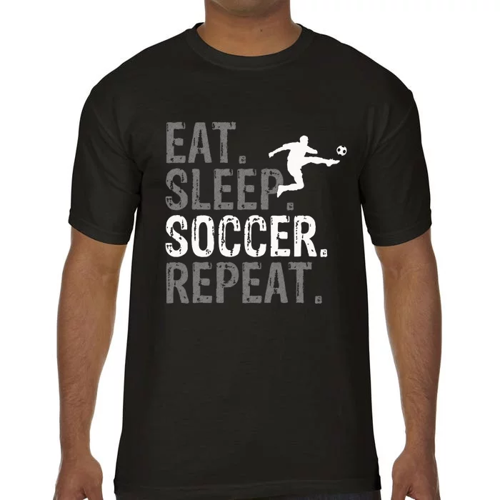 Eat Sleep Soccer Repeat Soccer Graphic Comfort Colors T-Shirt