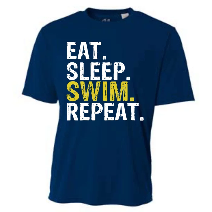 Eat Sleep Swim Repeat Gift Hoodie Cooling Performance Crew T-Shirt