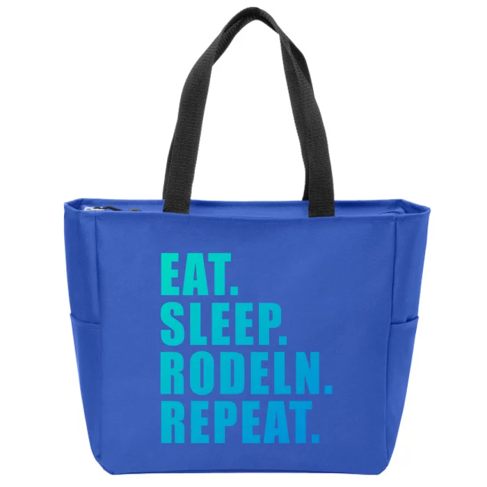 Eat Sleep Ski Repeat Snow Alpin Winter Funny Gift Zip Tote Bag