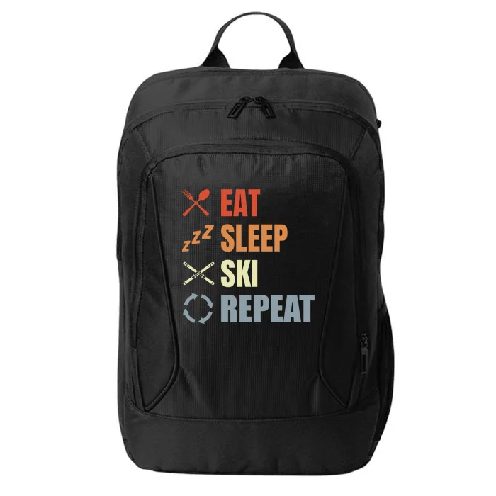 Eat Sleep Ski Repeat Skiing Teacher Extreme Sports Gift City Backpack