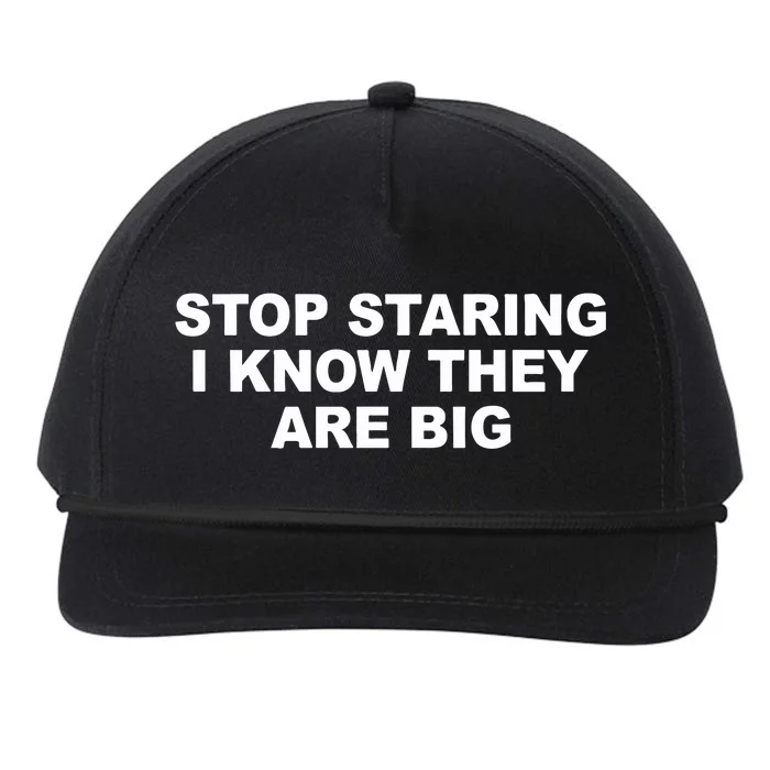 Ellesong Stop Staring I Know They Are Big Snapback Five-Panel Rope Hat