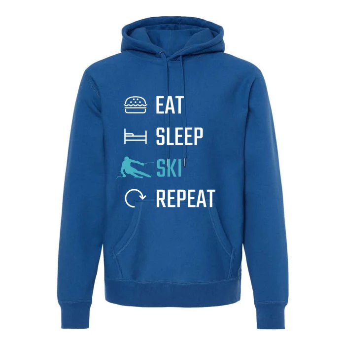 Eat Sleep Ski Repeat Skiing Great Gift Premium Hoodie