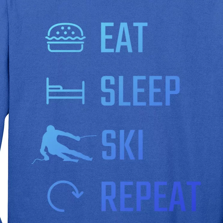 Eat Sleep Ski Repeat Skiing Gift Long Sleeve Shirt