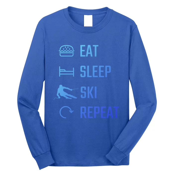 Eat Sleep Ski Repeat Skiing Gift Long Sleeve Shirt