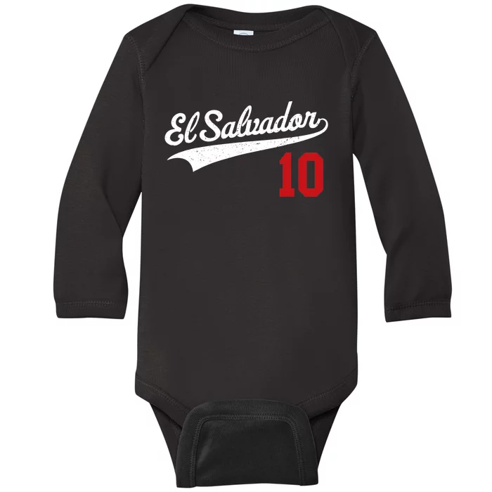 El Salvador Soccer Jersey Camiseta Baseball Beisbol Baby Long Sleeve Bodysuit