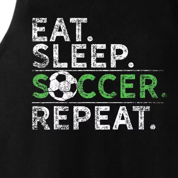 Eat Sleep Soccer Repeat Soccer Player Coach Ladies Tri-Blend Wicking Tank