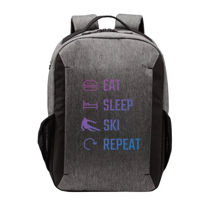 Eat Sleep Ski Repeat Skiing Gift Vector Backpack