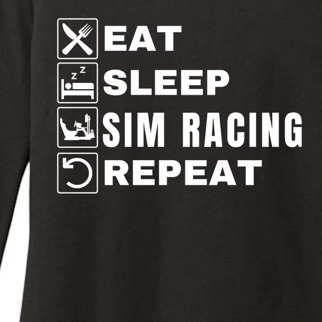 Eat Sleep Sim Racing Repeat Sim Racer Car Racing Sim Race Funny Gaming Esport Womens CVC Long Sleeve Shirt