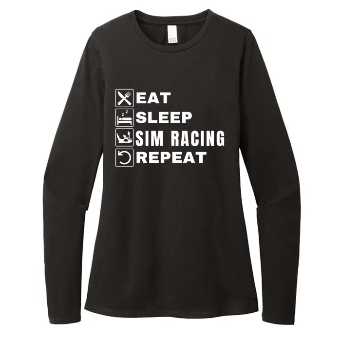 Eat Sleep Sim Racing Repeat Sim Racer Car Racing Sim Race Funny Gaming Esport Womens CVC Long Sleeve Shirt