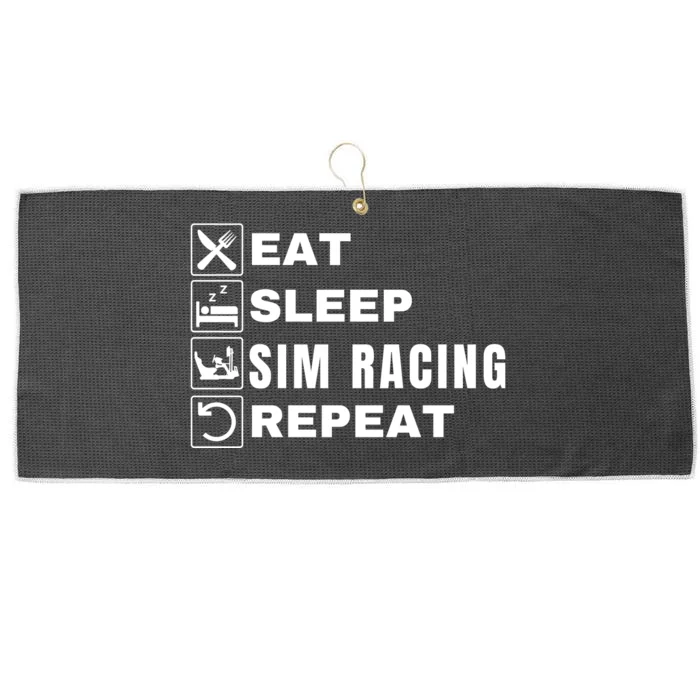 Eat Sleep Sim Racing Repeat Sim Racer Car Racing Sim Race Funny Gaming Esport Large Microfiber Waffle Golf Towel