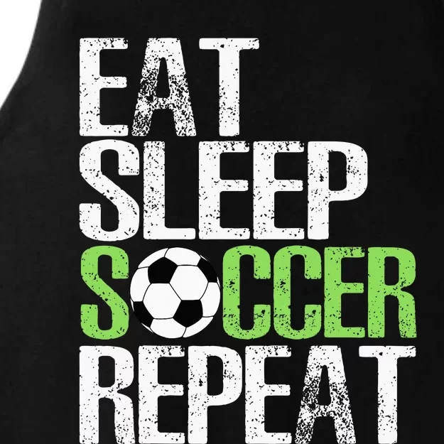 Eat Sleep Soccer Repeat Cool Sport Player Gift Ladies Tri-Blend Wicking Tank