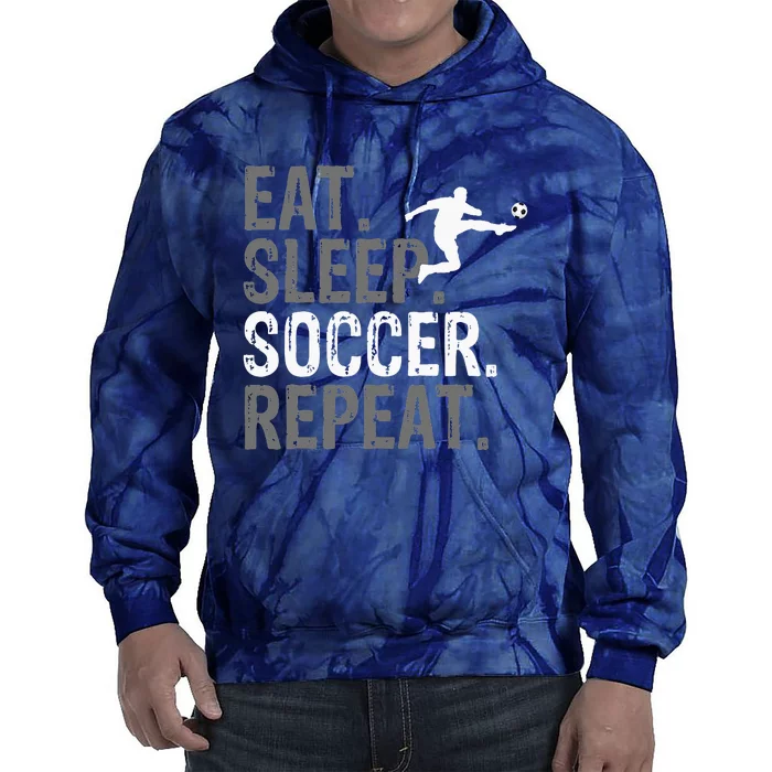 Eat Sleep Soccer Repeat vintage Soccer players Tie Dye Hoodie