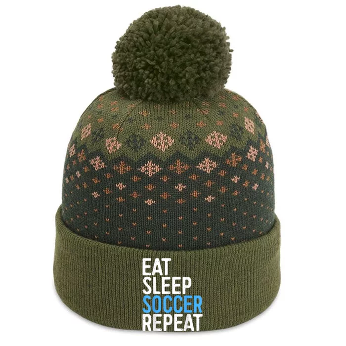 Eat Sleep Soccer Repeat The Baniff Cuffed Pom Beanie