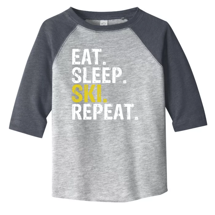 Eat Sleep Ski Repeat Gift Skiing Funny Gift Toddler Fine Jersey T-Shirt