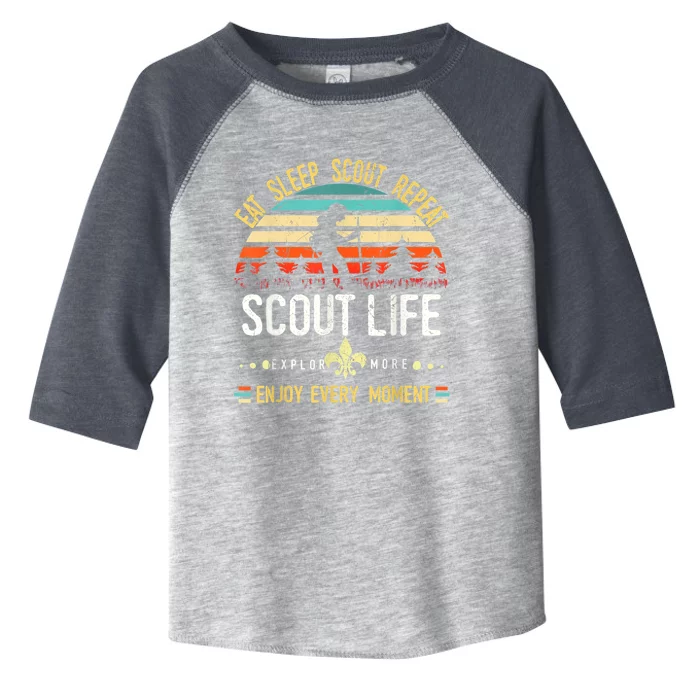 Eat Sleep Scout Repeat Vintage Scouting Scout Life Toddler Fine Jersey T-Shirt