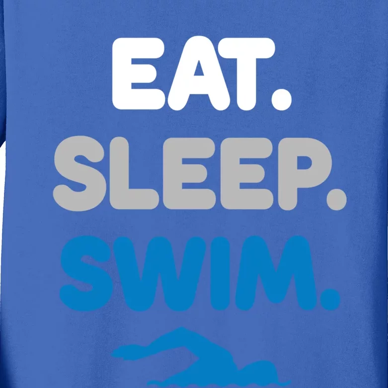 Eat Sleep Swim Swimming Sports Swimmer Athlete Gift Kids Long Sleeve Shirt