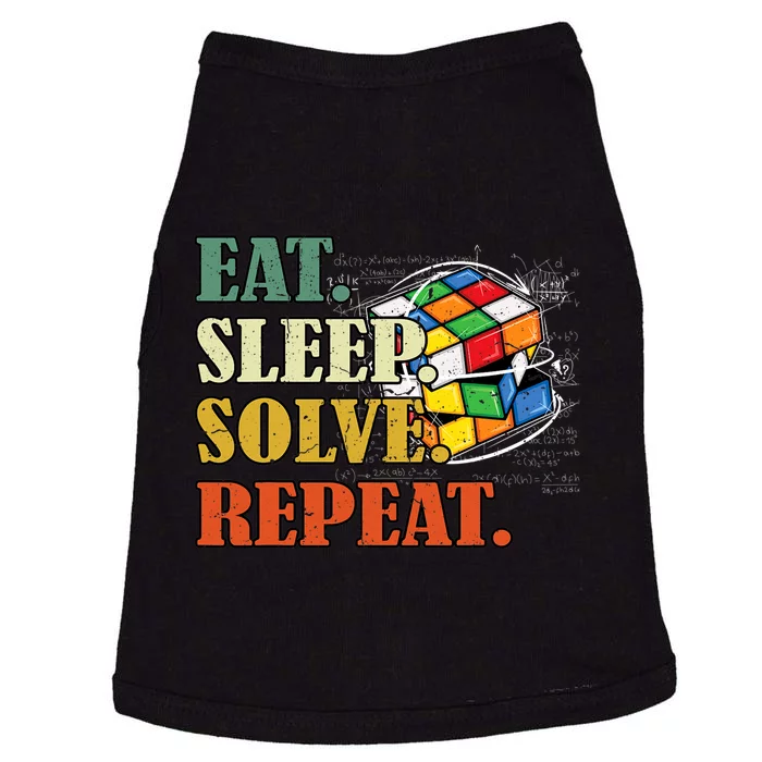 Eat sleep solve repeat Math Speed Cubing Puzzle lover Cube Doggie Tank