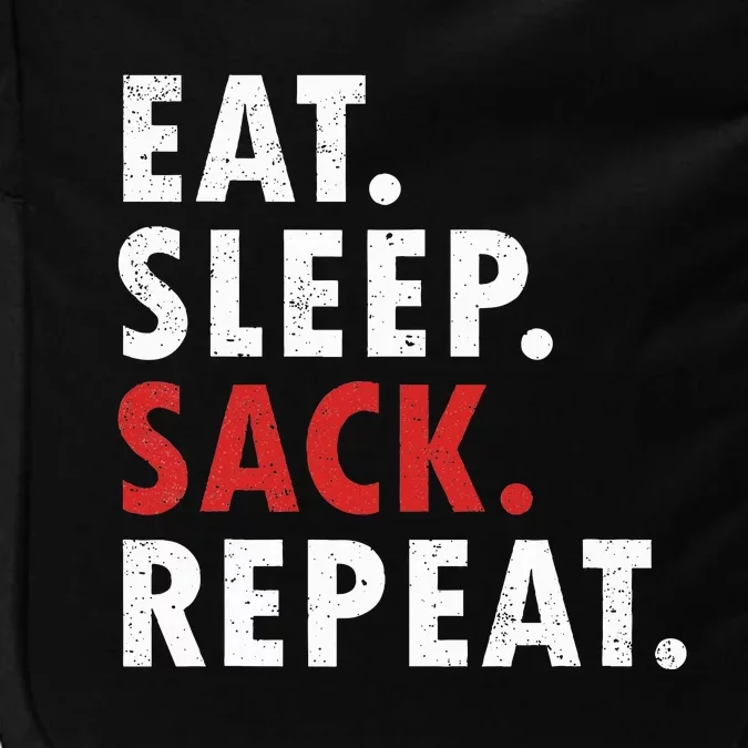 Eat Sleep Sack Repeat Football Player Defense Impact Tech Backpack