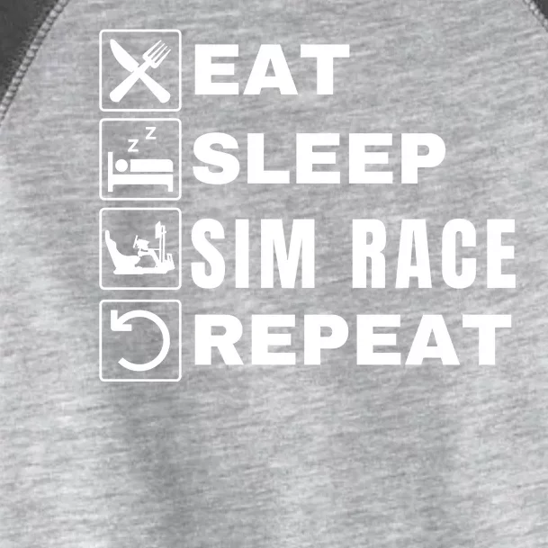 Eat Sleep Sim Race Repeat Sim Racer Car Racing Sim Racing Funny Gaming Esport Toddler Fine Jersey T-Shirt