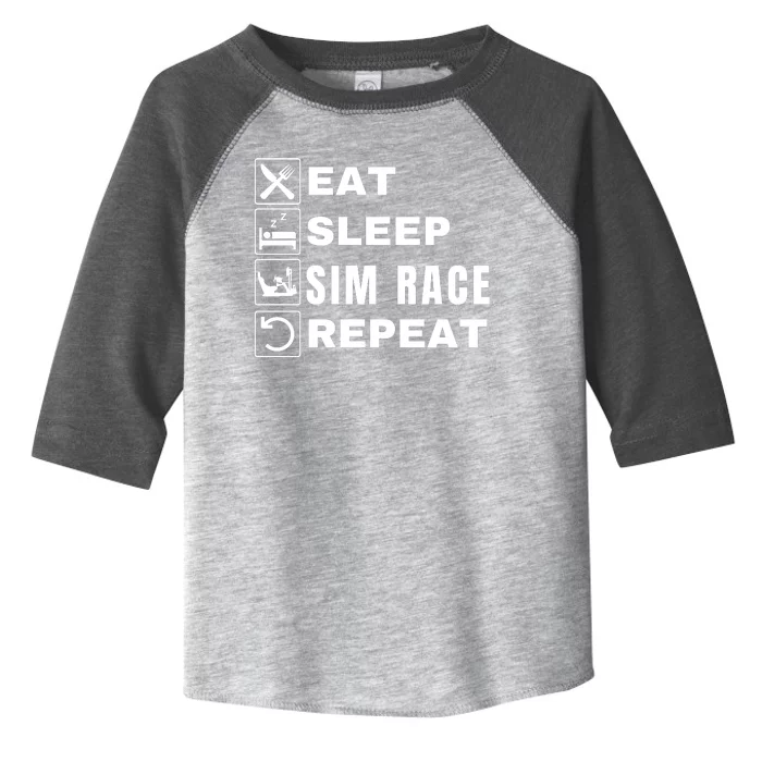 Eat Sleep Sim Race Repeat Sim Racer Car Racing Sim Racing Funny Gaming Esport Toddler Fine Jersey T-Shirt