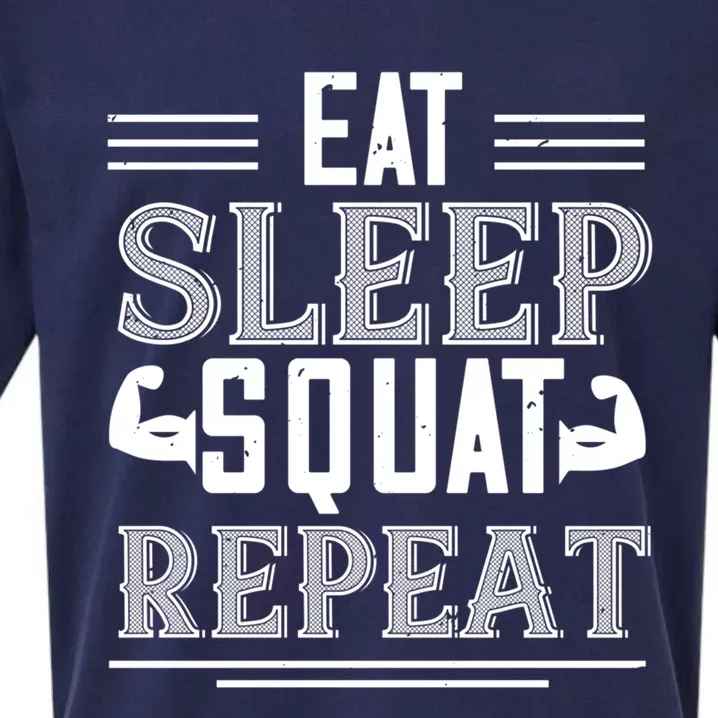 Eat Sleep Squat Repeat Gift Squat Gym Lover Gift Sueded Cloud Jersey T-Shirt