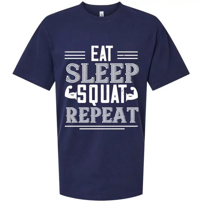 Eat Sleep Squat Repeat Gift Squat Gym Lover Gift Sueded Cloud Jersey T-Shirt