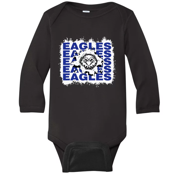 Eagles School Sports Fan Team Spirit Baby Long Sleeve Bodysuit