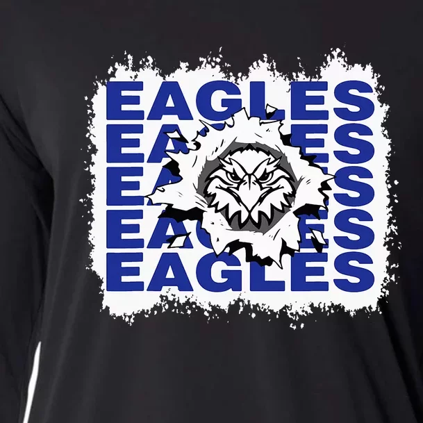 Eagles School Sports Fan Team Spirit Cooling Performance Long Sleeve Crew