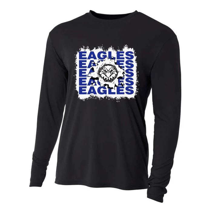 Eagles School Sports Fan Team Spirit Cooling Performance Long Sleeve Crew