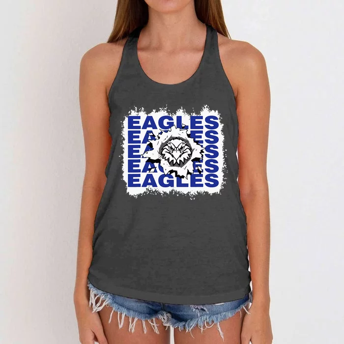 Eagles School Sports Fan Team Spirit Women's Knotted Racerback Tank