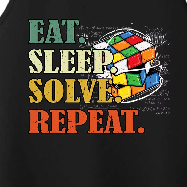 Eat Sleep Solve Repeat Math Speed Cubing Puzzle Lover Cube Performance Tank