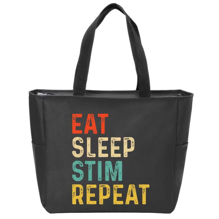 Eat Sleep Stim Repeat Autism Awareness Zip Tote Bag