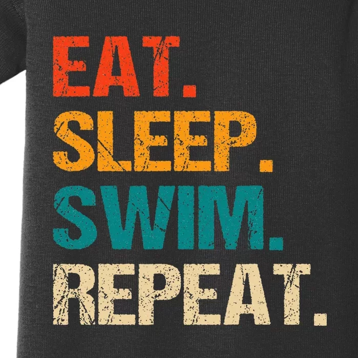 Eat Sleep Swim Repeat Swimmer Baby Bodysuit