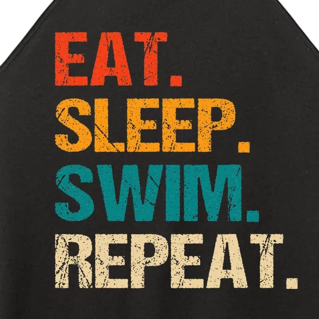 Eat Sleep Swim Repeat Swimmer Women’s Perfect Tri Rocker Tank